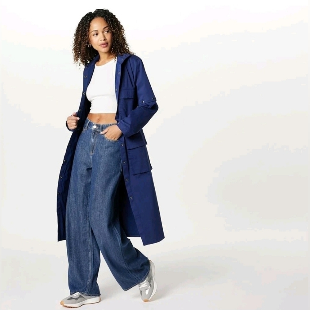 THE DROP Women's NAVY Convertible Utility Coat by @takkunda, NWT! Size S
